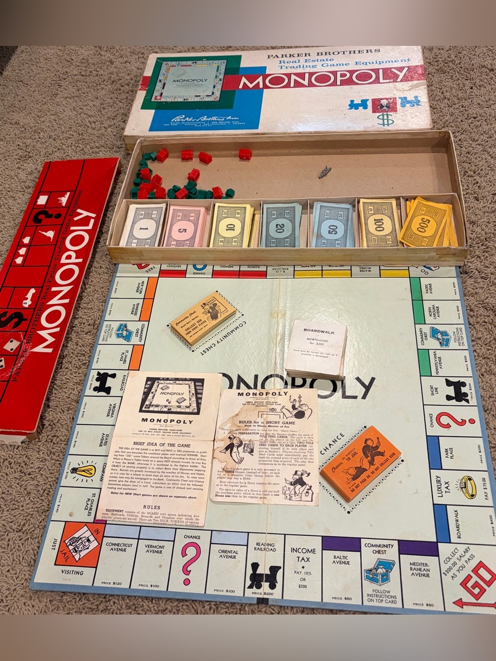 1946 Vintage Monopoly Game Parker Brothers Original Box *Incomplete